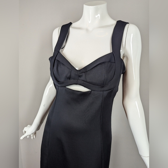 Zara Black Cutout Bustier Maxi Dress | Sculpted Corset Bodice Evening Gown M - Picture 2 of 8